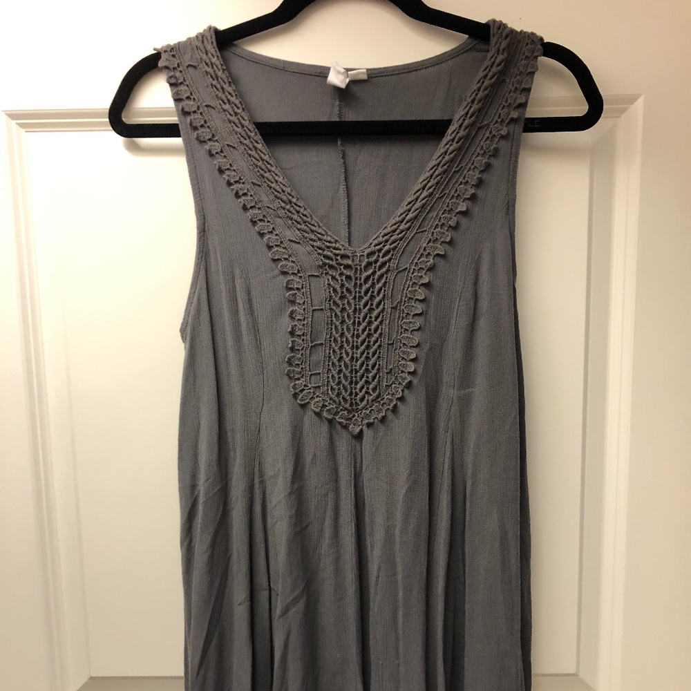 Grey Detailed Shift Dress